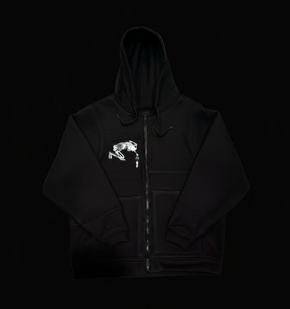 Third Supply Black Hoodie with skeleton